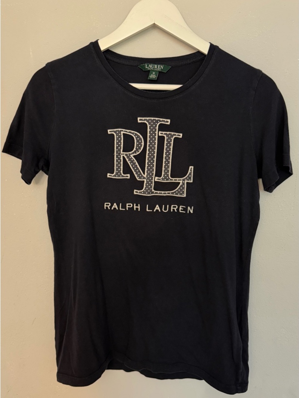 Ralph Lauren Black Logo Studded RLL Tee